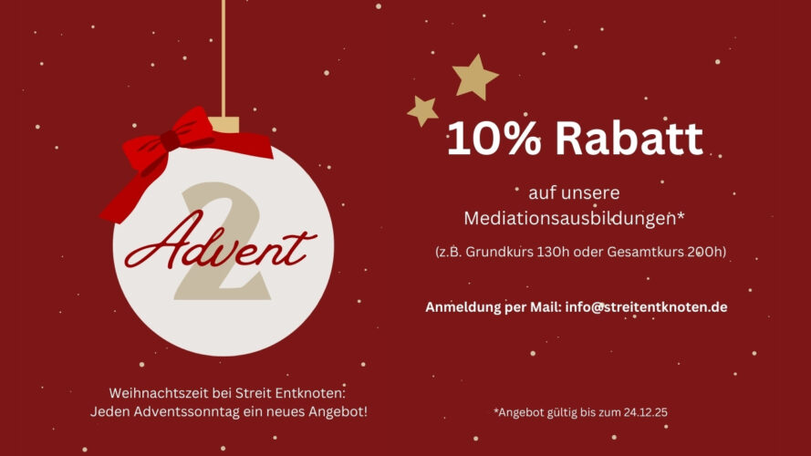 Adventsangebot: 10 % auf unsere Mediationsausbildungen